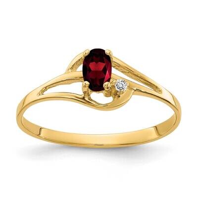 5x3mm Oval Garnet AA Diamond Ring 14k Gold X9712GA/AA, MPN: X9712GA/AA, 883957630045