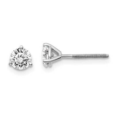 3/4ctw SI1/SI2 G H I Lab Grown Diamond 3 Prong Screwbk Earrings 14k White Gold EM1007S-075-WLG, MPN…