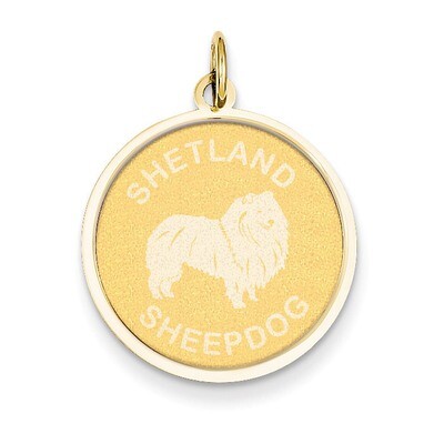 Shetland Sheepdog Disc Charm 14k Gold XAC381, MPN: XAC381, 886774122328
