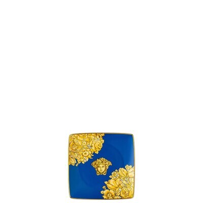 Versace Medusa Rhapsody Blue Canape Dish 4 3/4 Inch Square, MPN: 11940-403672-15253, 790955110328
