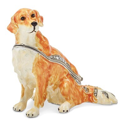 Golden Retriever Trinket Box Enamel on Pewter by Jere, MPN: BJ2084, 191101595196