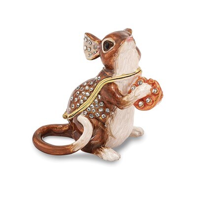 Mouse with Cheese Trinket Box Enamel on Pewter by Jere, MPN: BJ2069, 191101595073