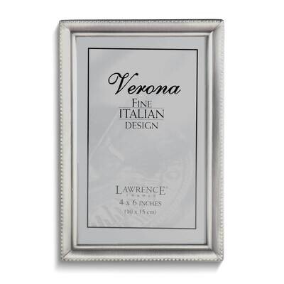 Pewter Brushed and Beaded 4 x 6 Inch Photo Picture Frame GM25418, MPN: GM25418, 751148035019