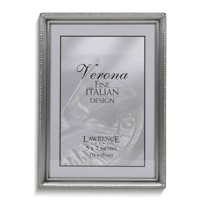 Pewter Brushed and Beaded 5 x 7 Inch Photo Picture Frame GM25422, MPN: GM25422, 751148035026
