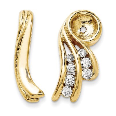 Earring Jacket 14k Gold AA Quality Diamond XJ27AA, MPN: XJ27AA, 883957336909