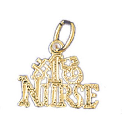 Dazzlers Jewelry #1 Nurse Pendant Necklace Charm Bracelet in Yellow, White or Rose Gold 10724, MPN:…