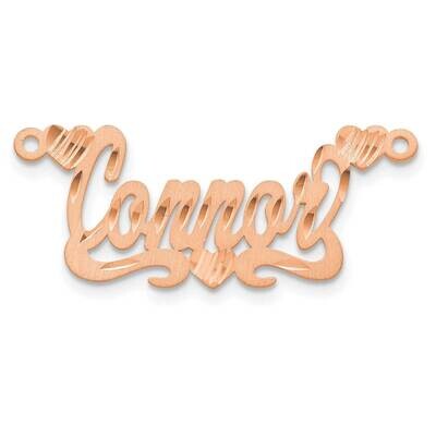 Satin Diamond-Cut Hearts Name Plate Sterling Silver Rose-plated XNA186RP, MPN: XNA186RP,