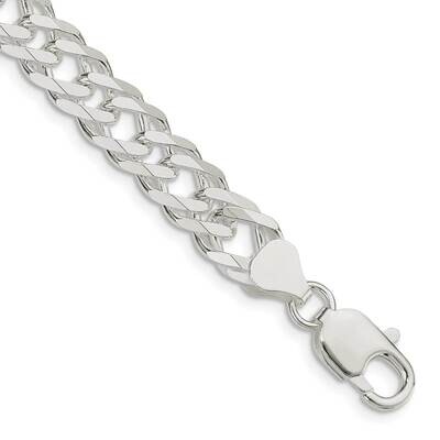7.75mm 6 Side Diamond-Cut Flat Double Curb Chain 7 Inch Sterling Silver QFC219-7, MPN: QFC219-7,