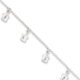 9 Inch Turtle &amp; Extension Anklet Sterling Silver Polished QG3166-9, MPN: QG3166-9, 886774988726