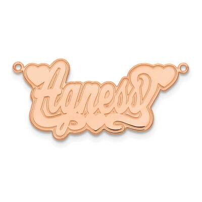 Etched Hearts Name Plates Sterling Silver Rose-plated XNA838RP, MPN: XNA838RP,