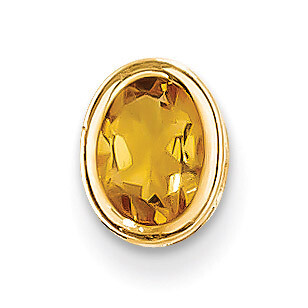 7x5mm Oval Citrine bezel pendant 14k Gold XP328CI, MPN: XP328CI, 883957236162