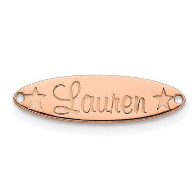 Oval with Stars Name Plate 14k Rose Gold Small XNA94R, MPN: XNA94R,