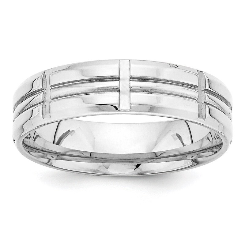 Heavy Comfort Fit Fancy Band 14k White Gold WB110, MPN: WB110, 886774494029