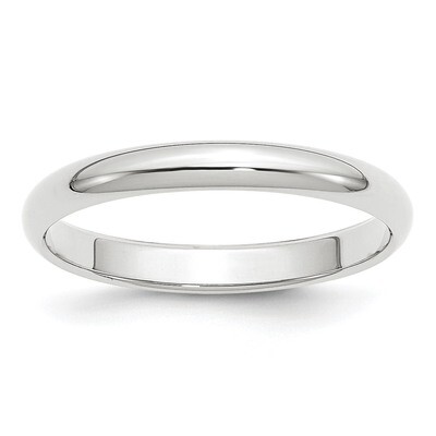 3mm Half Round Band 10k White Gold WHR030 Engravable, MPN: WHR030, 886774466217