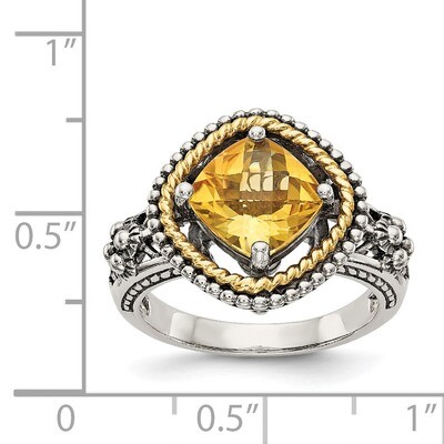 Citrine Ring Sterling Silver &amp; 14k Gold QTC353, MPN: QTC353, 883957316659