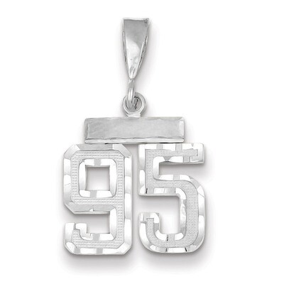 Number 95 Charm Small Diamond -cut 14k white Gold WSN95, MPN: WSN95, 883957120195