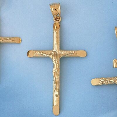 Dazzlers Jewelry Jesus Christ on Cross Pendant Necklace Charm Bracelet in Yellow, White or Rose Gol…