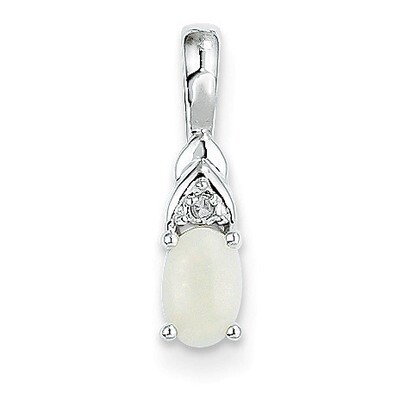 Opal Diamond Pendant 14k White Gold Genuine XBS257, MPN: XBS257, 883957857640