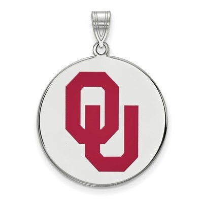 University of Oklahoma x-Large Enamel Disc Pendant Sterling Silver SS041UOK, MPN: SS041UOK, 8867747…