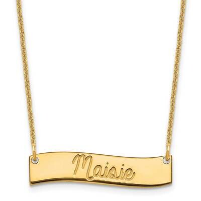 Polished Curved Bar Necklace 14k Gold Small XNA1255Y, MPN: XNA1255Y,