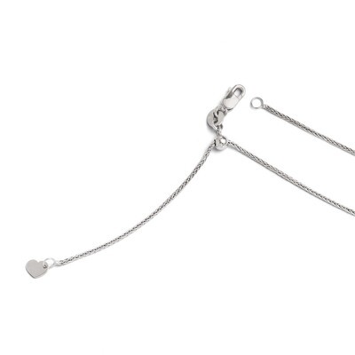 Leslie&#39;s Adjustable Wheat Chain 22 Inch - 10k White Gold HB-5193-22, MPN: 5193-22, 886774542980
