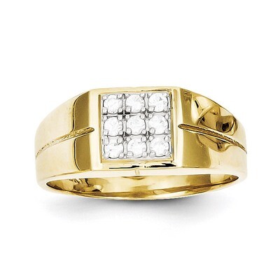 Men&#39;s Synthetic Diamond Ring 10k Gold 10C1307, MPN: 10C1307, 886774021706