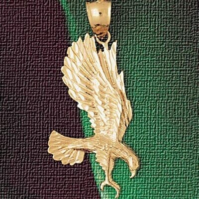 Dazzlers Jewelry Flying Eagle Pendant Necklace Charm Bracelet in Yellow, White or Rose Gold 2844, M…