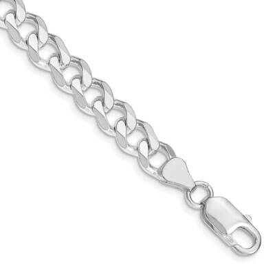 7.5mm Curb Chain 9 Inch Sterling Silver Rhodium-Plated QCB200R-9, MPN: QCB200R-9,