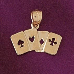 Dazzlers Jewelry Aces Pendant Necklace Charm Bracelet in Yellow, White or Rose Gold 5437, MPN: DZ-5…