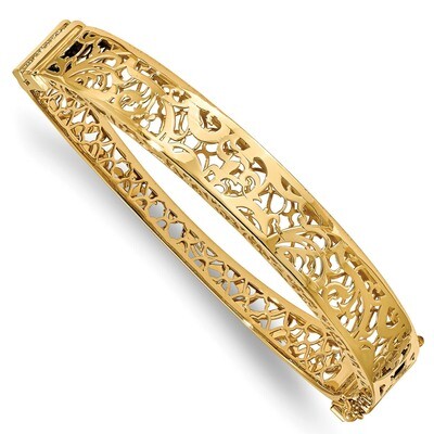 Leslie&#39;s Hollow Fancy Bangle 14k Gold Polished HB-LF955, MPN: LF955, 191101148705