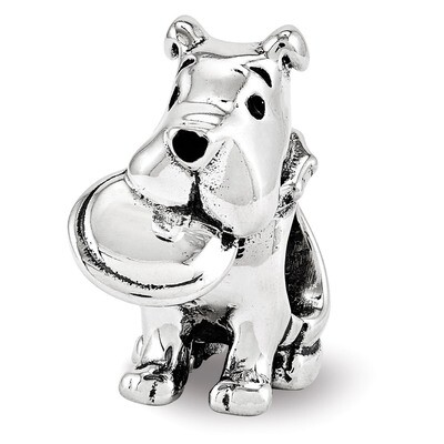 Dog With Flying Disc Bead - Sterling Silver QRS3374, MPN: QRS3374, 886774964775
