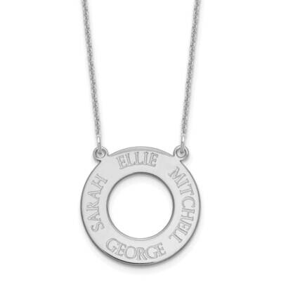 Open Circle with 4 Names Necklace 10k White Gold 10XNA758W, MPN: 10XNA758W,