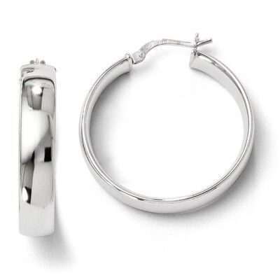 Leslie&#39;s Polished Hinged Hoop Earrings - Sterling Silver HB-QLE268, MPN: QLE268, 883957020655