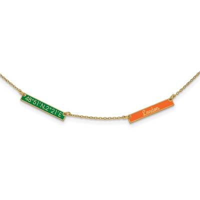 Epoxied 2 Station Necklace 10k Gold Brushed 10XNA1179/2Y, MPN: 10XNA1179/2Y,