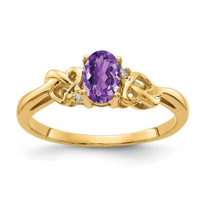6x4mm Oval Amethyst Aa Diamond Ring 14k Gold Y4690AM/AA, MPN: Y4690AM_AA, 883957582313