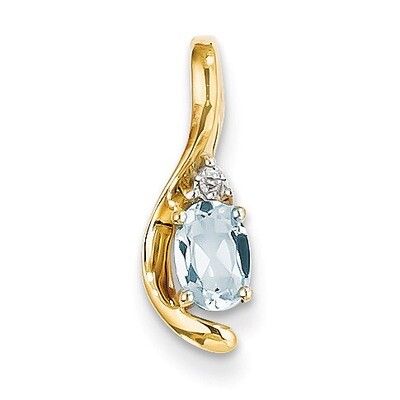 Diamond &amp; Aquamarine Pendant 14k Gold XBS420, MPN: XBS420, 886774372655