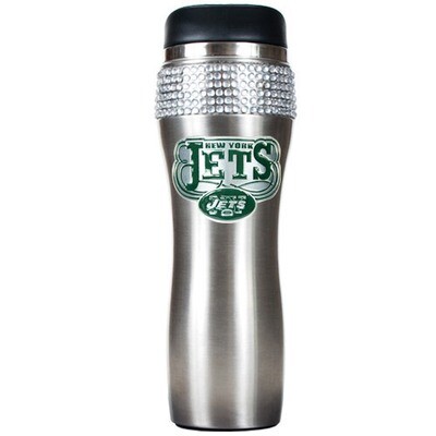Jets Silver Jeweled 14oz Stainless Tumbler GC3947, MPN: GC3947, 89006492392