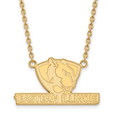 Eastern Illinois University Large Pendant with Chain Necklace Gold-plated Silver GP008EIU-18, MPN: …