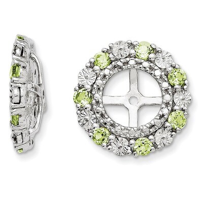Peridot Earring Jacket Sterling Silver Rhodium QJ129AUG, MPN: QJ129AUG, 886774194684