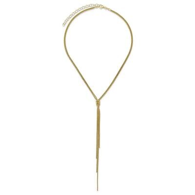 Sterling Classic Koreana Lariat Neck with love knot tassle drop 20 wi LUI592-YEL