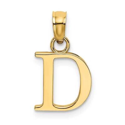 D Block Initial Charm 14k Gold Polished K6423D, MPN: K6423D, 63721800724