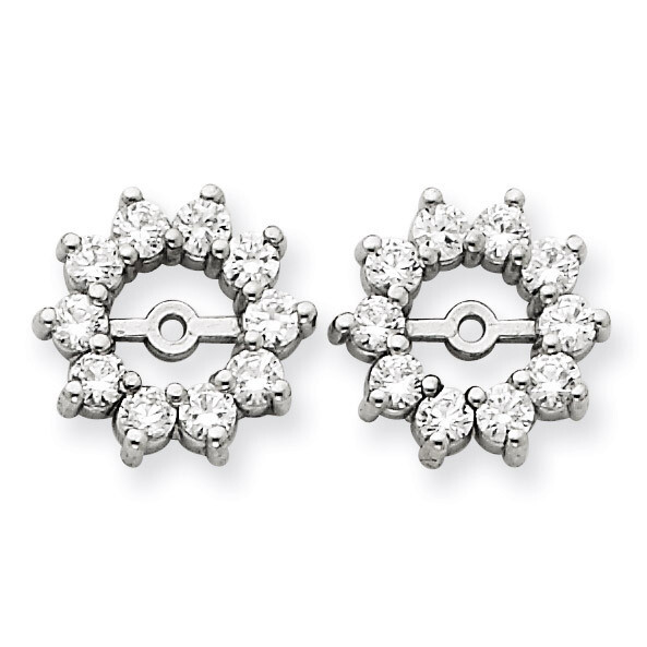 Earring Jacket 14k White Gold AA Quality Diamond XJ46WAA, MPN: XJ46WAA, 883957115672