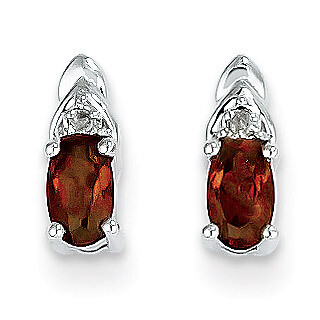 Garnet Diamond Earring 14k White Gold Genuine XBS226, MPN: XBS226, 883957373928