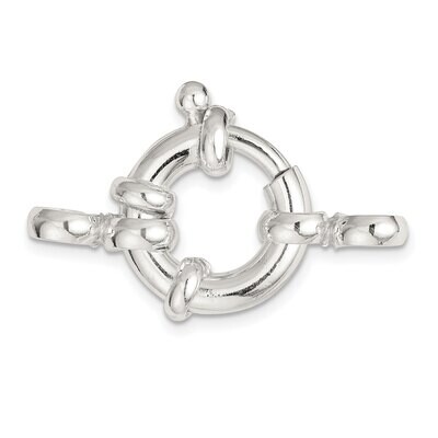 31.5 x 15.5mm Fancy Spring Ring Clasp Sterling Silver SS3436, MPN: SS3436,