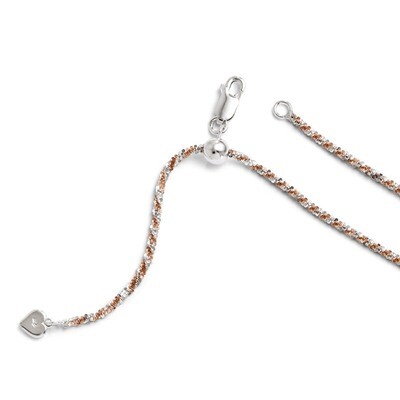 Leslie&#39;s Rose Gold-plated Adjustable Cyclone Chain 22 Inch - Sterling Silver HB-FC94-22, MPN: FC94-…