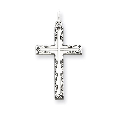 Cross Pendant Laser Designed Sterling Silver QXR102, MPN: QXR102, 883957560298