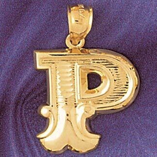 Dazzlers Jewelry Initial P Pendant Necklace Charm Bracelet in Yellow, White or Rose Gold 9577p, MPN…