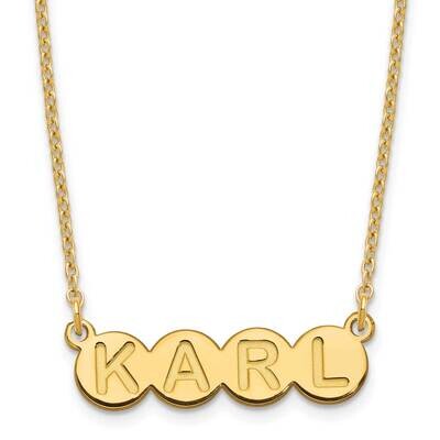 4 Letter Bubble Necklace Sterling Silver Gold-plated XNA1322GP, MPN: XNA1322GP,