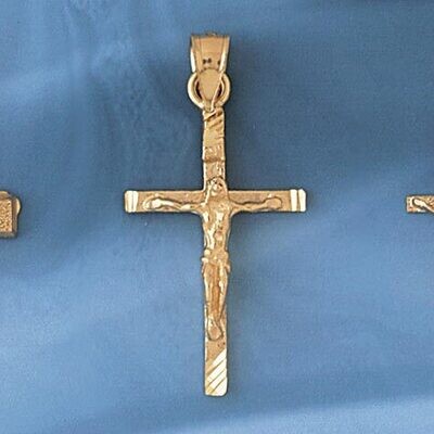 Dazzlers Jewelry Jesus Christ on Cross Pendant Necklace Charm Bracelet in Yellow, White or Rose Gol…