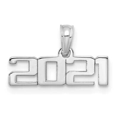 Polished and Block 2021 Graduation Charm 14k White Gold K9927W, MPN: K9927W, 196904082348